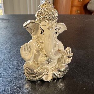 Silver and White Ganesha Figurine